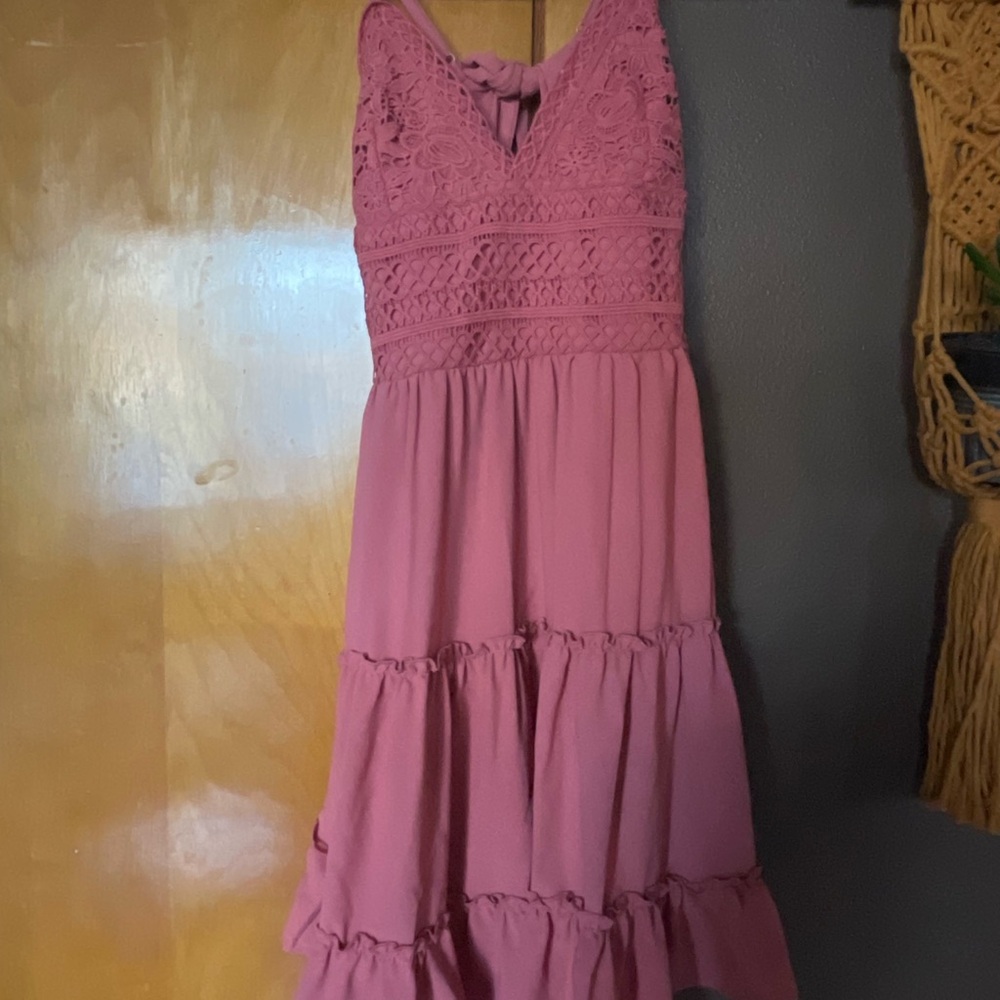 Charming Pink Lace Women’s Dress